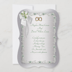 Einladung zur Hochzeit elegante weiße Diamanten