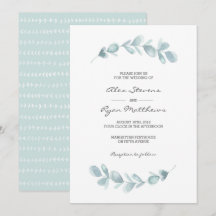 Einladung zur Hochzeit | Eukalyptus-Gartenwasserfa