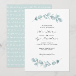 Einladung zur Hochzeit | Eukalyptus-Gartenwasserfa