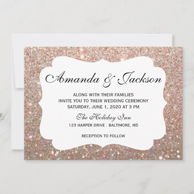 Einladung zur Hochzeit - Glit Fab Two - Rose Gold (Vorderseite)