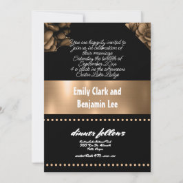 Einladung zur Hochzeit Gold Farbe Blumen