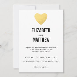 Einladung zur Hochzeit | goldenes Herz | Einladung