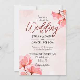 Einladung zur Hochzeit, Größe: 5" x 7"