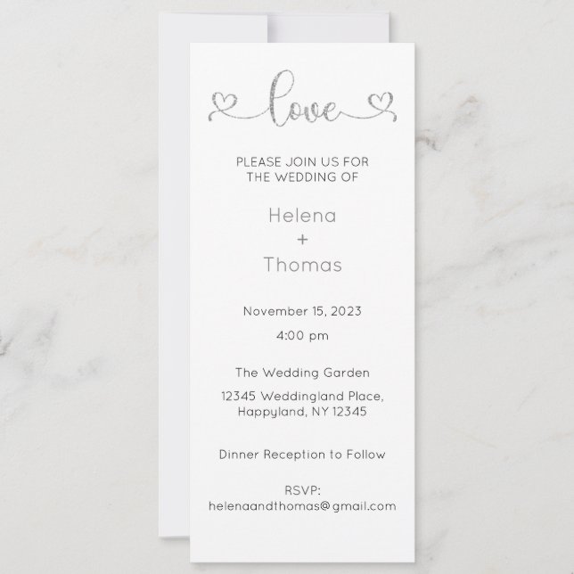 Einladung zur Hochzeit, Hochzeitstagung, Herz (Vorderseite)