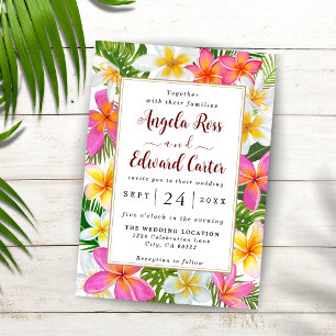 Einladung zur Hochzeit im tropischen Plumeria Temp