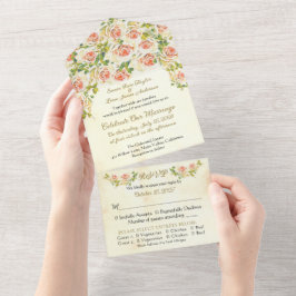 Einladung zur Hochzeit in antiker Rose