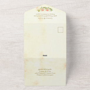 Einladung zur Hochzeit in antiker Rose