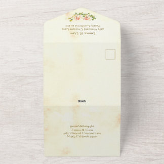 Einladung zur Hochzeit in antiker Rose