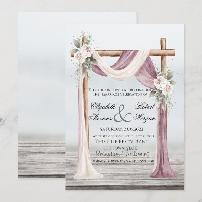 Einladung zur Hochzeit in Beach Arbor (Vorne/Hinten)