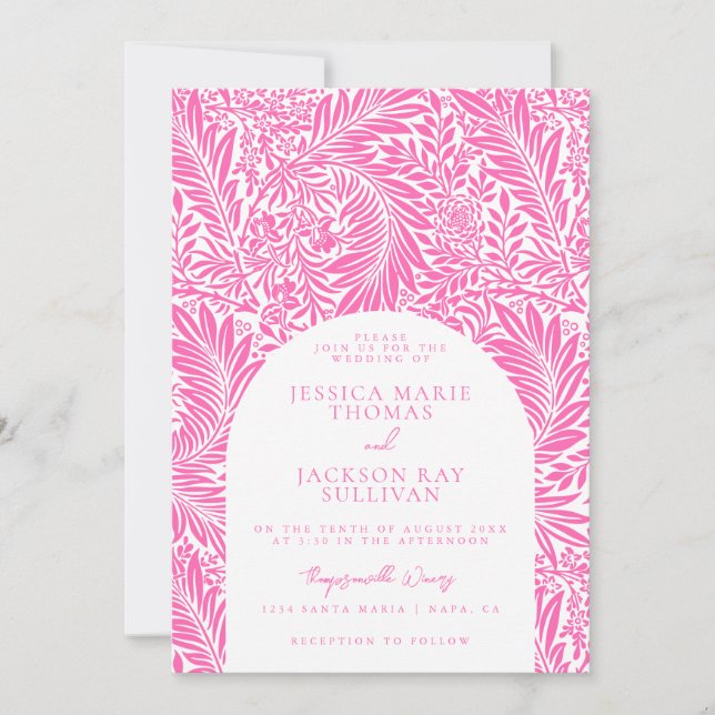 Einladung zur Hochzeit in Botanisch-floralen Hochz (Vorderseite)