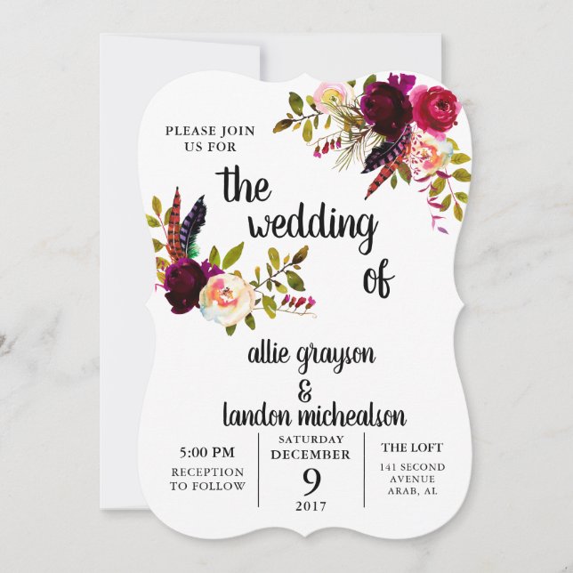 Einladung zur Hochzeit in Burgund (Vorderseite)