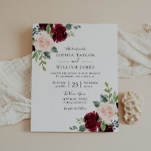 Einladung zur Hochzeit in Burgund Blush 2