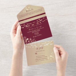 Einladung zur Hochzeit in Burgund Gold