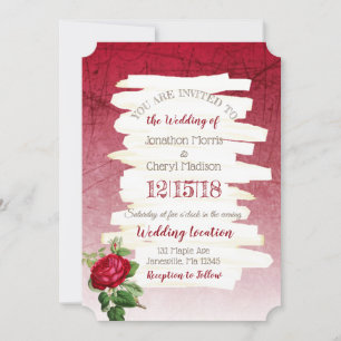 Einladung zur Hochzeit in Burgund Rose