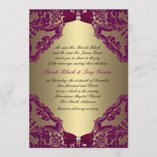 Einladung zur Hochzeit in Burgund und Gold