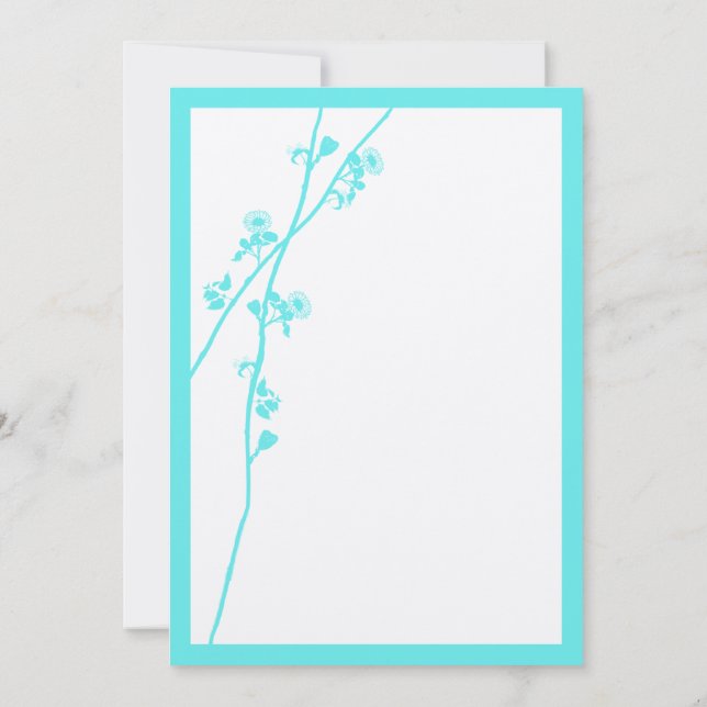 Einladung zur Hochzeit in der Wildblume die Aqua (Rückseite)