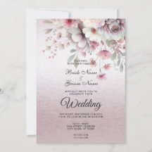 Einladung zur Hochzeit in einem modernen Rosa-Weiß