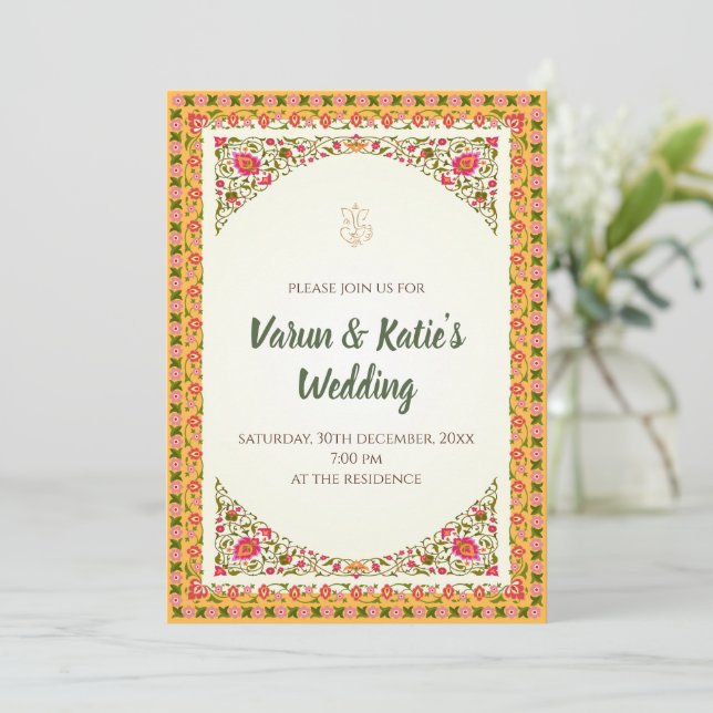 Einladung zur Hochzeit in Indien, Digital Hindu (Stehend Vorderseite)