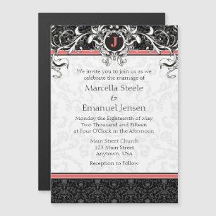 Einladung zur Hochzeit in Korallenschwarz