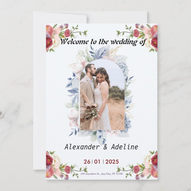 Einladung zur Hochzeit in Liebe (Vorderseite)