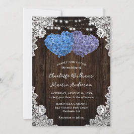 Einladung zur Hochzeit in Lila und blauer Blüte
