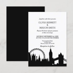 Einladung zur Hochzeit in London Skyline Cityscape