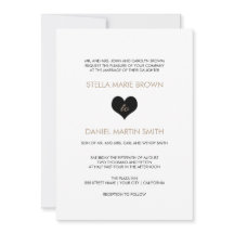 Einladung zur Hochzeit in modernem Schwarz-Weiß-He