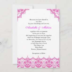 Einladung zur Hochzeit in Pink Lace