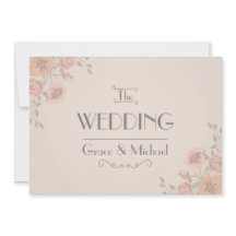Einladung zur Hochzeit in Postkartenstil-Blume