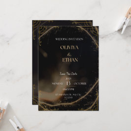 Einladung zur Hochzeit in Premium Black and Gold