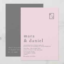 Einladung zur Hochzeit in Rosa