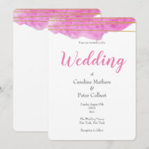 Einladung zur Hochzeit in Rosa und Gold