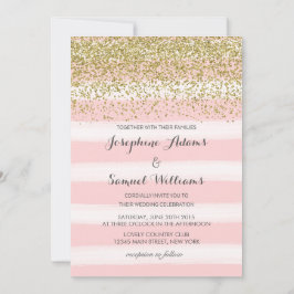 Einladung zur Hochzeit in Rosa und Gold