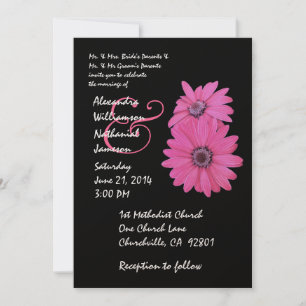 Einladung zur Hochzeit in Rosa und Schwarz