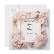 Einladung zur Hochzeit in Rosa und Weiß
