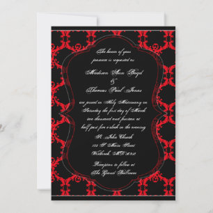 Einladung zur Hochzeit in Schwarz, Rot und Weiß
