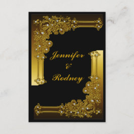 Einladung zur Hochzeit in Schwarz und Gold
