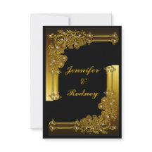 Einladung zur Hochzeit in Schwarz und Gold