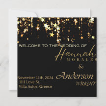 Einladung zur Hochzeit in Schwarz und Gold
