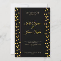 Einladung zur Hochzeit in Schwarz und Gold