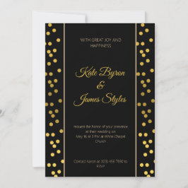 Einladung zur Hochzeit in Schwarz und Gold