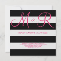 Einladung zur Hochzeit in Schwarz und Rosa