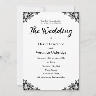 Einladung zur Hochzeit in Schwarz und Weiß