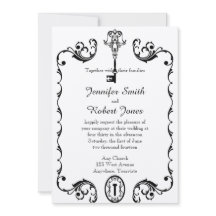 Einladung zur Hochzeit in Schwarz und Weiß