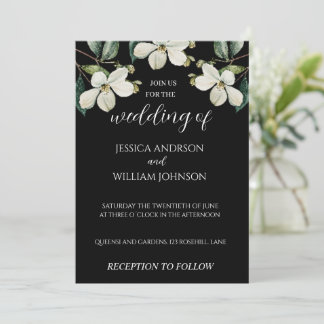 Einladung zur Hochzeit in Schwarz und Weiß