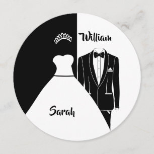 Einladung zur Hochzeit in Schwarz-Weiß