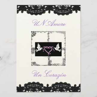 Einladung zur Hochzeit in Spanien "Doves and Ribbo