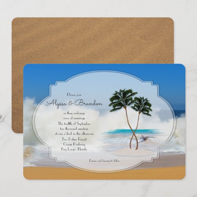 Einladung zur Hochzeit in Tropical Island (Vorne/Hinten)