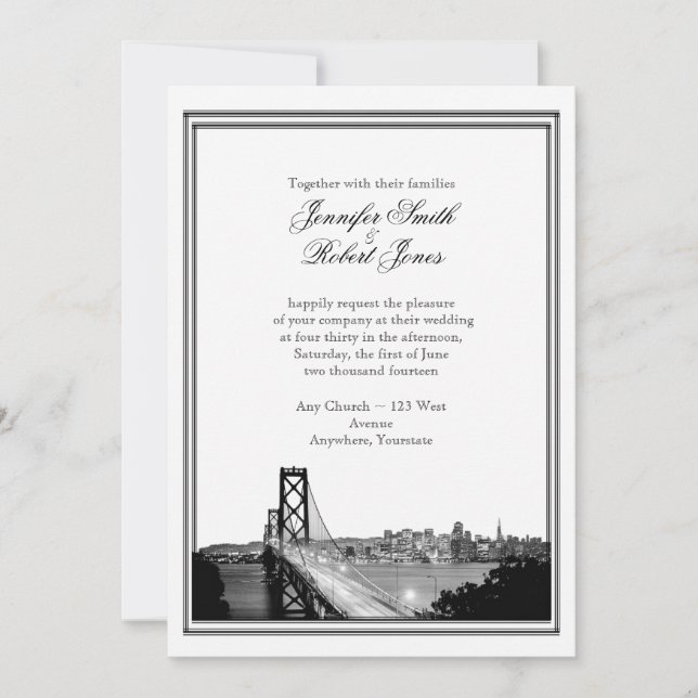 Einladung zur Hochzeit in Urlaubsort San Francisco (Vorderseite)