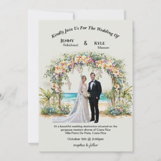Einladung zur Hochzeit in Urlaubsort Tropical Beac